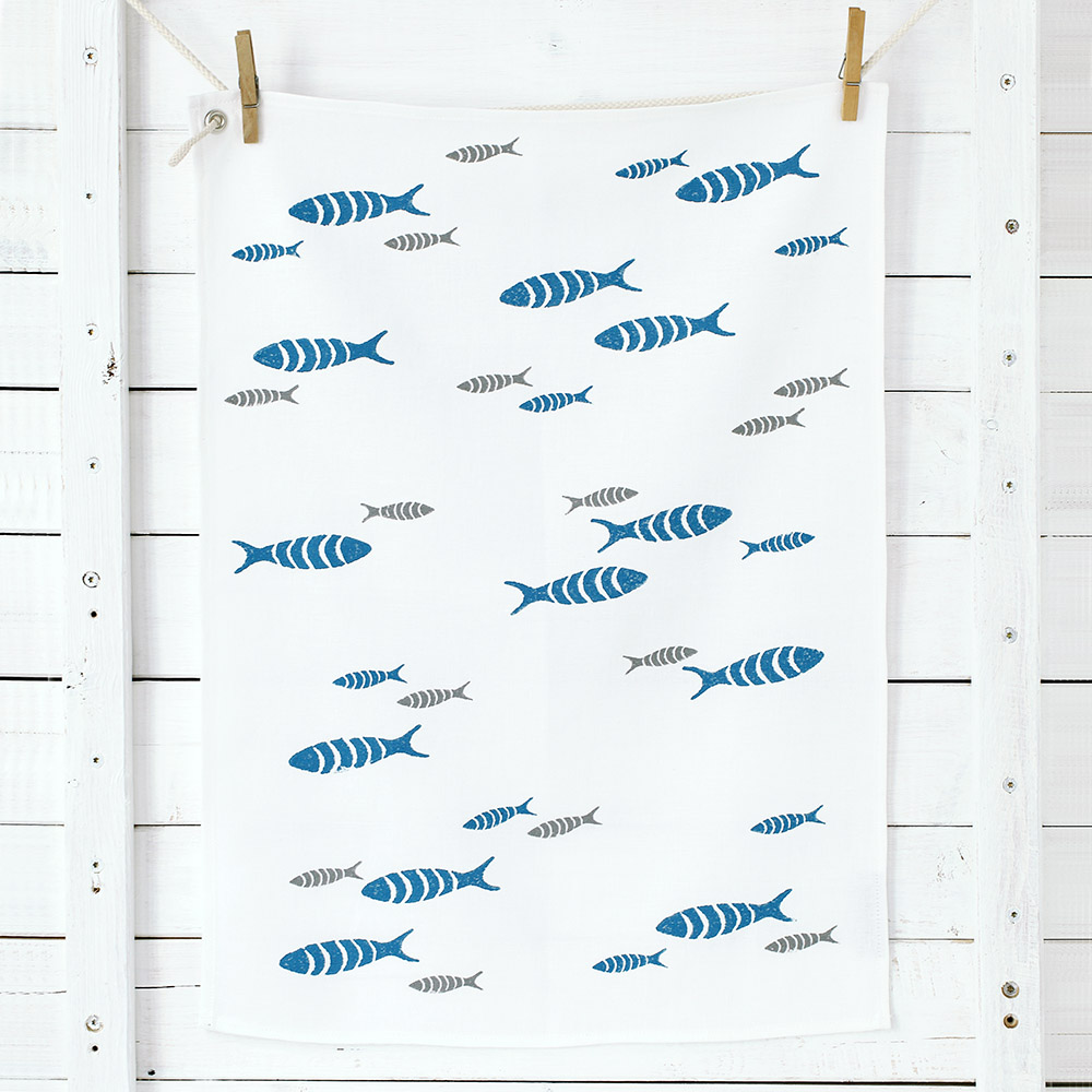 Küchentuch Fische/blau